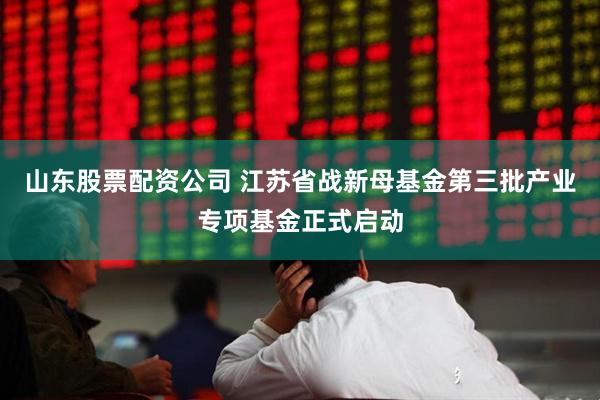 山东股票配资公司 江苏省战新母基金第三批产业专项基金正式启动